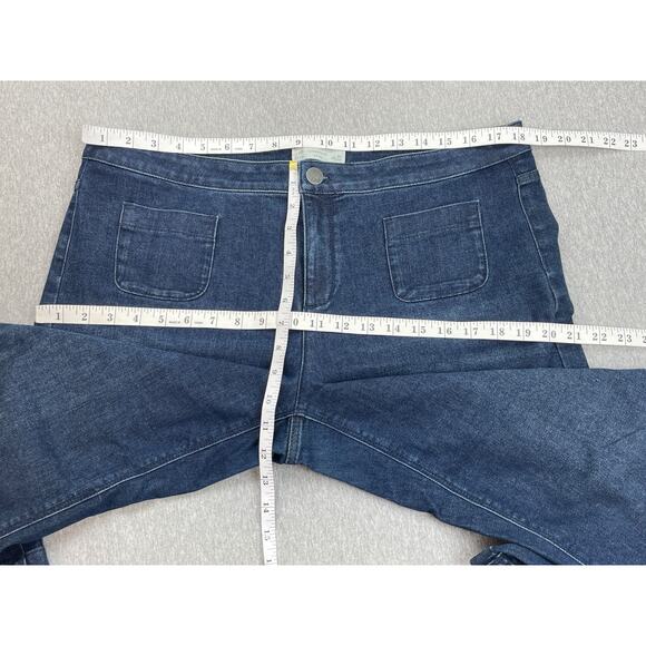 J Jill Jeans Womens 14P Blue Denim Cotton Blend Stretch Wide Leg - Picture 5 of 6